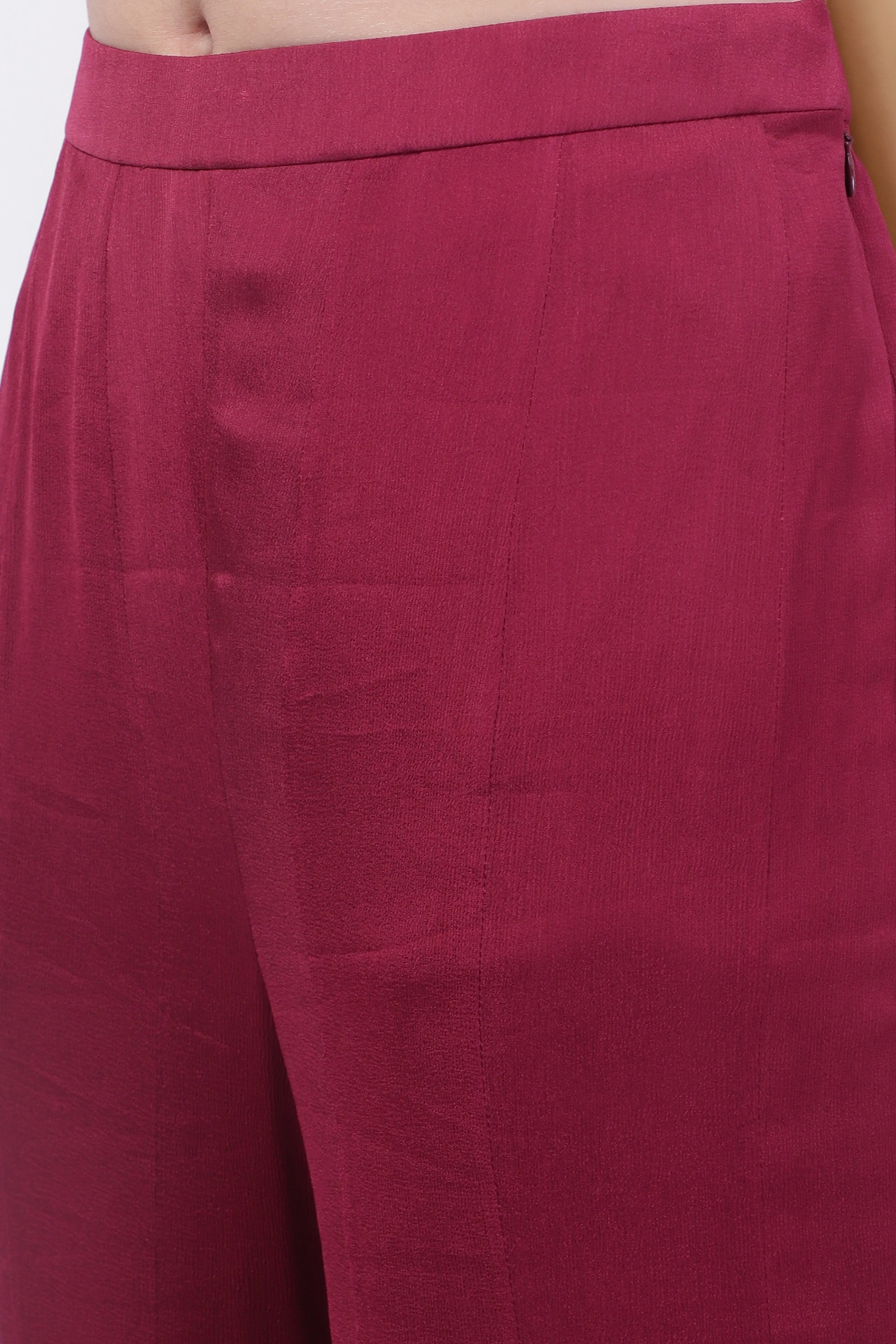 Wine Embroidered Co-ord Set