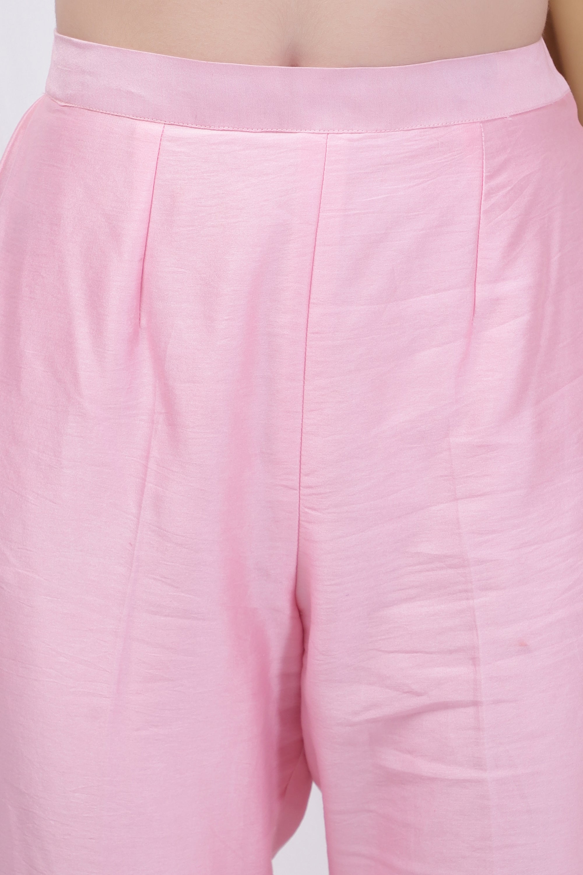 Powder Pink Embroidered and patchwork Co-ord Set