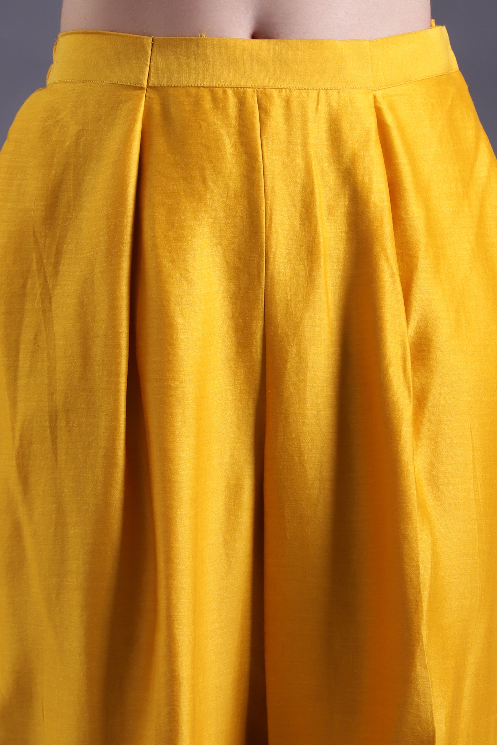 Mustard Yellow Embroidered Co-ord Set with cape