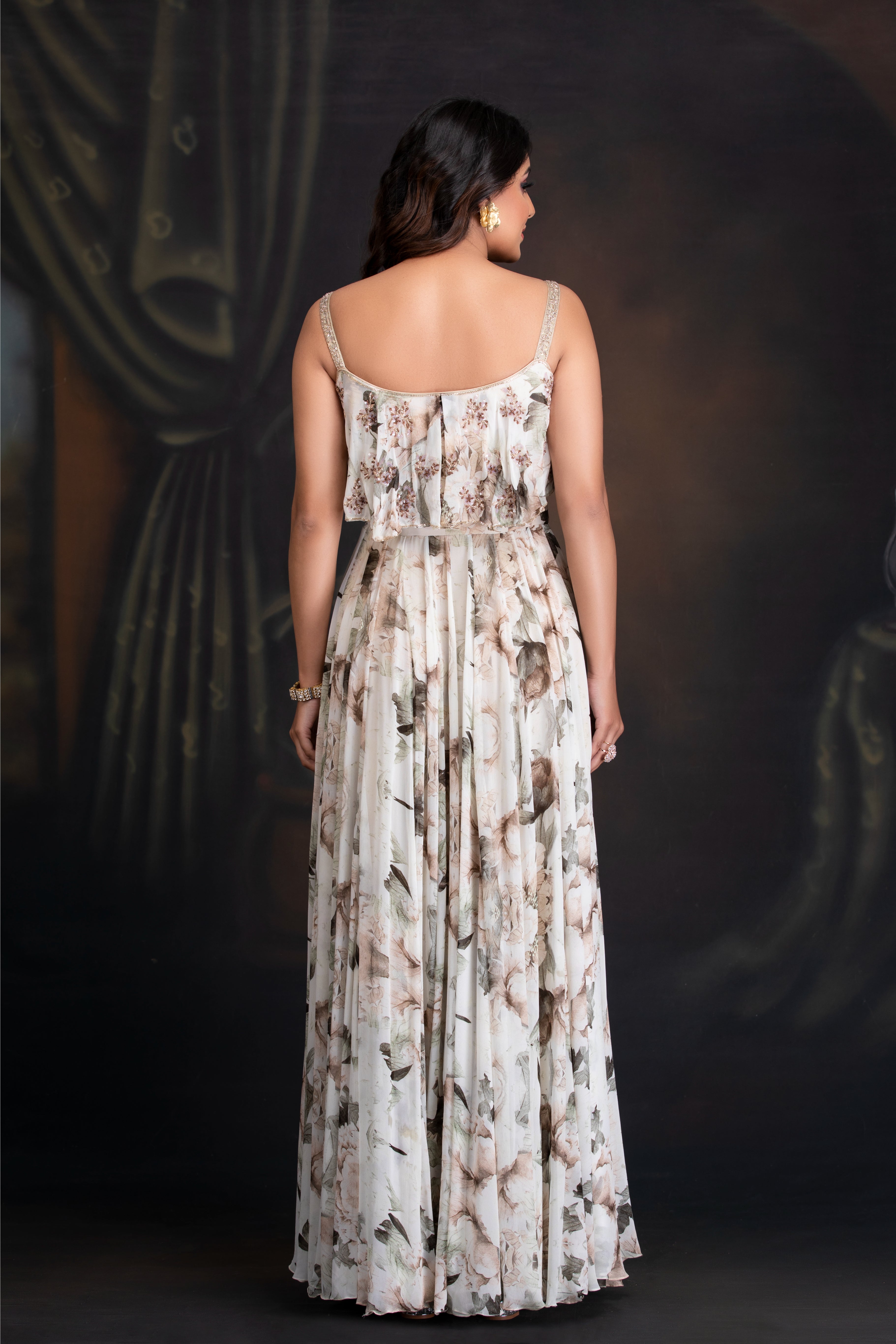 Ivory Printed Maxi Dress