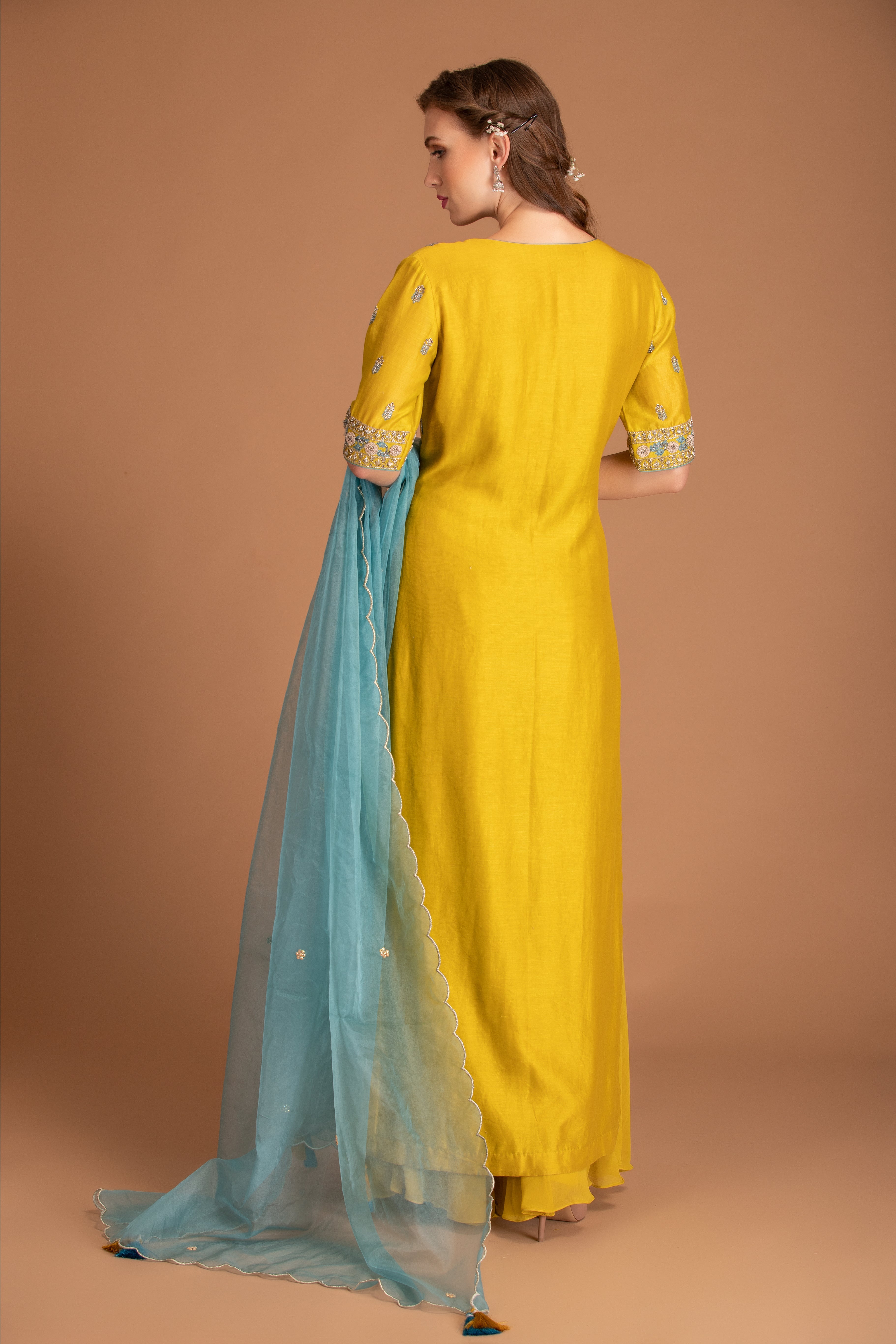 Jasmine Yellow Hand Embroidered Kurta Set