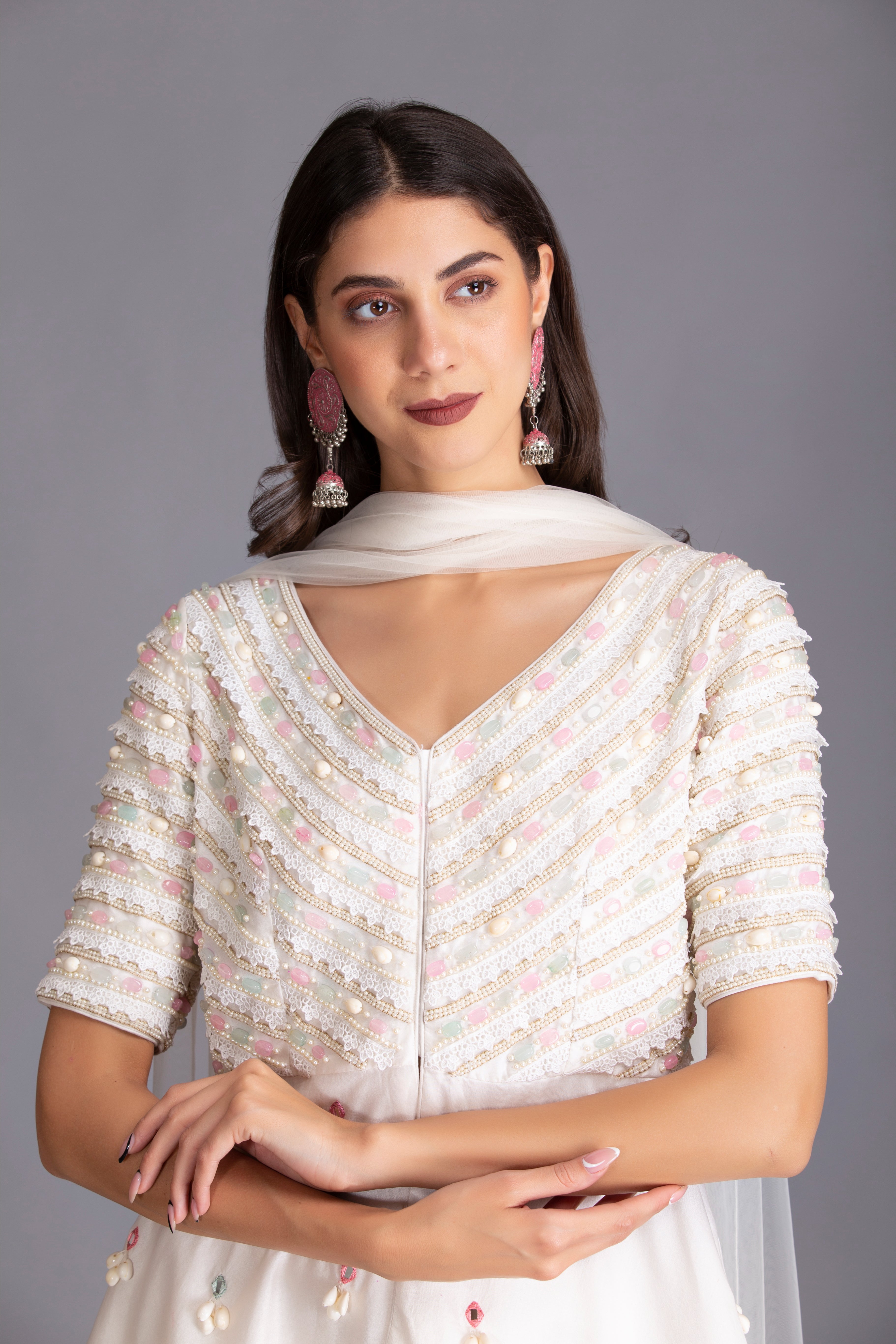 Pristine White Flared Palazzo Pant Set