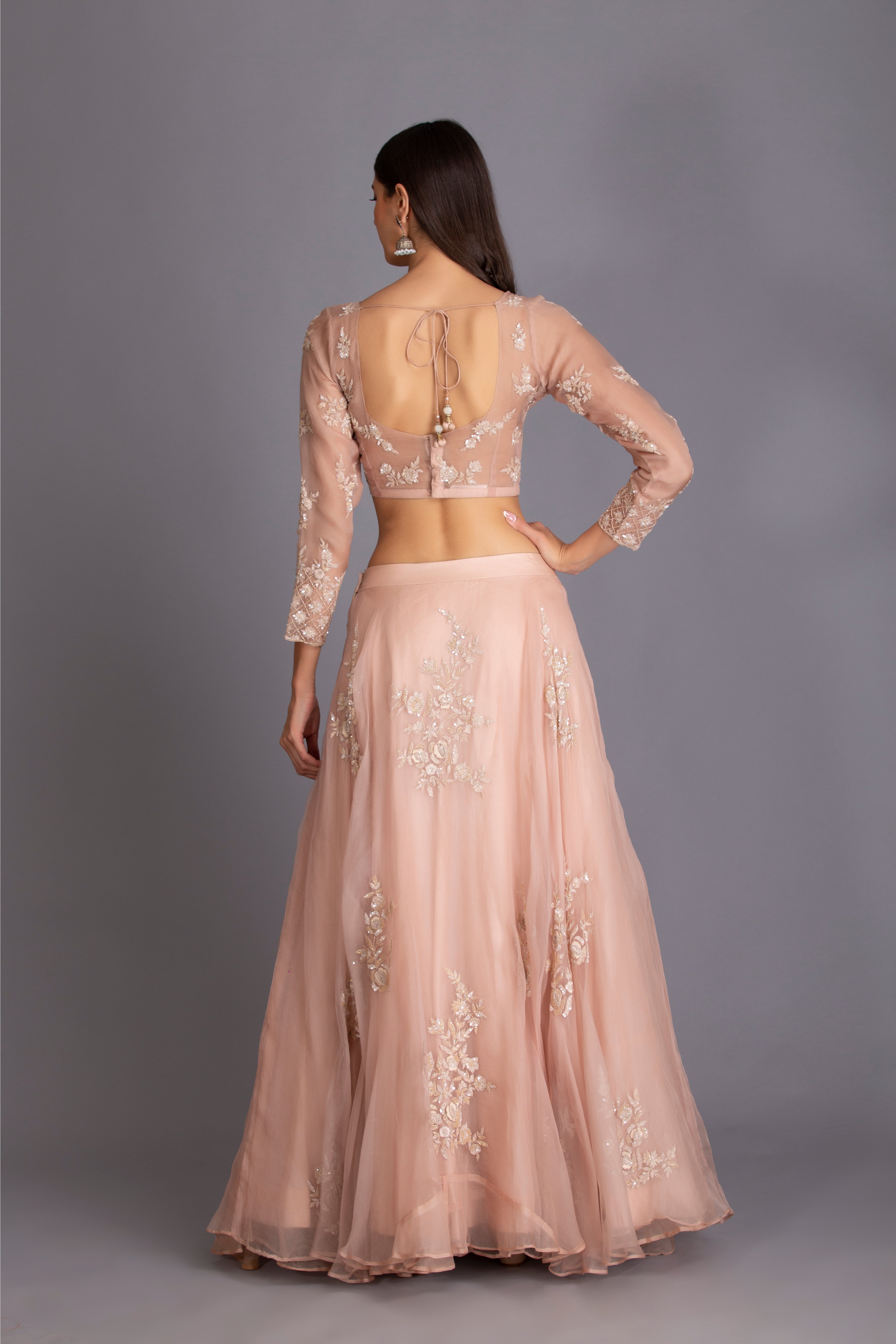 Rose Pink Sequins Embroidered Lehenga Set
